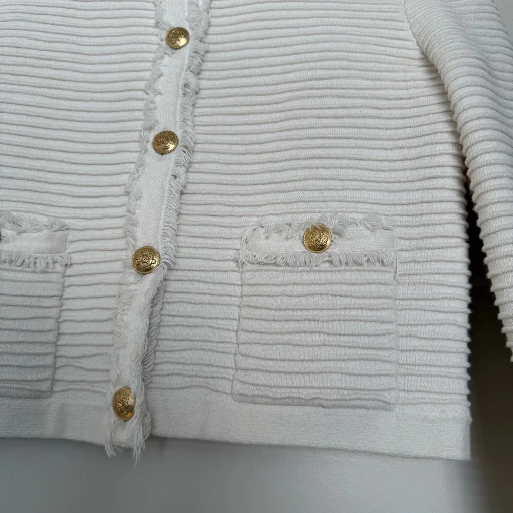 J.Crew Emilie Sweater Lady Jacket in Textured Cotton Blend - Picture 7 of 8